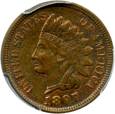 image for: 1897 1c PCGS MS62 BN - No Reserve!