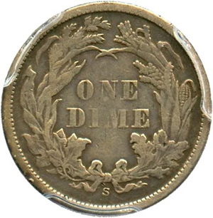 image for: 1870-S 10c PCGS VF35 - Key Date
