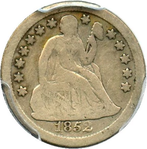 image for: 1852-O 10c PCGS Genuine, Cleaning VG Details