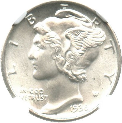 image for: 1936 10c NGC MS65