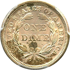 image for: 1841 10c PCGS Genuine, Cleaning UNC Details