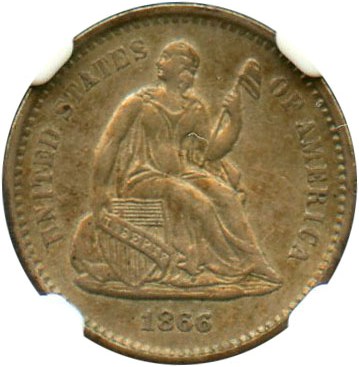 image for: 1866-S H10c NGC AU55