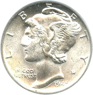 image for: 1945-D 10c PCGS MS64