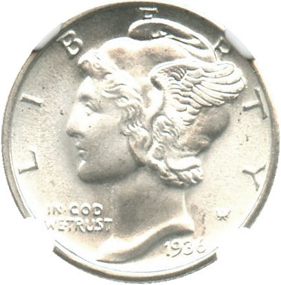 image for: 1936 10c NGC MS65