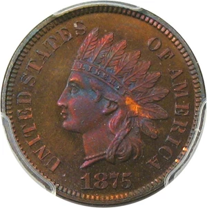 image for: 1875 1c PCGS Proof 65 BN - Colorful Toning
