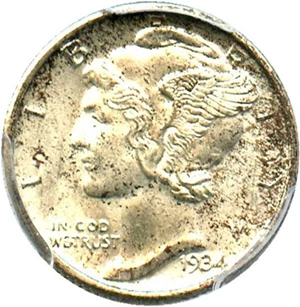 image for: 1934 10c PCGS MS65