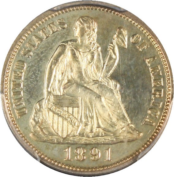 image for: 1891 10c PCGS Proof 63 - No Reserve!