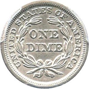 image for: 1845 10c PCGS Genuine, Cleaning AU Details - No Reserve!