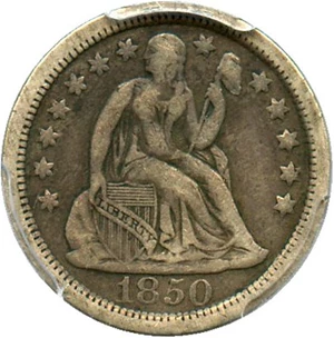 image for: 1850-O 10c PCGS VF20