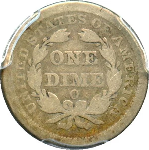 image for: 1852-O 10c PCGS Genuine, Cleaning VG Details