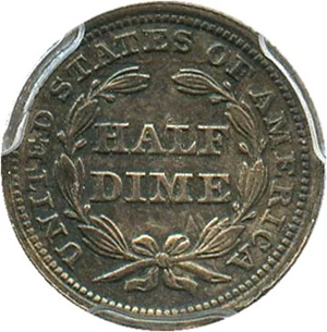image for: 1854 H10c PCGS Genuine, Cleaning XF Details (Arrows) - No Reserve!