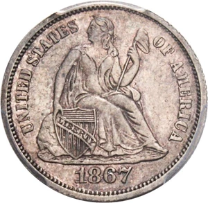 image for: 1867 10c PCGS Proof 55 - Affordable Proof