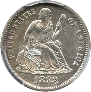 image for: 1883 10c PCGS Genuine, Cleaning AU Details