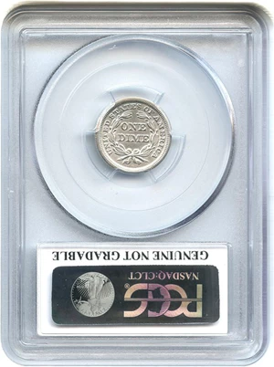 image for: 1845 10c PCGS Genuine, Cleaning AU Details - No Reserve!