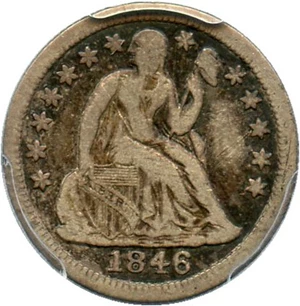 image for: 1846 10c PCGS/CAC F12 - Key Date