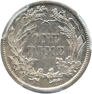 image for: 1883 10c PCGS Genuine, Cleaning AU Details
