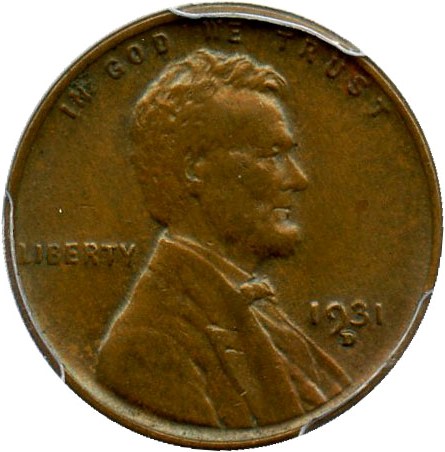 image for: 1931-D 1c PCGS AU50