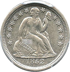 image for: 1852 10c PCGS Genuine, Tooled XF Details - No Reserve!