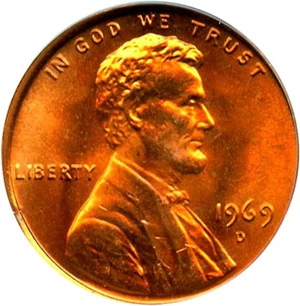 image for: 1969-D 1c PCGS MS66 RD