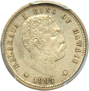image for: Hawaii 1883 10c PCGS AU58