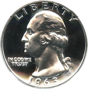 image for: 1963 25c NGC Proof 67