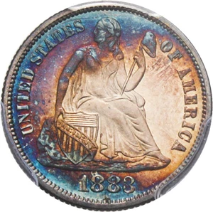 image for: 1883 10c PCGS Proof 65 CAM - Colorful Toning