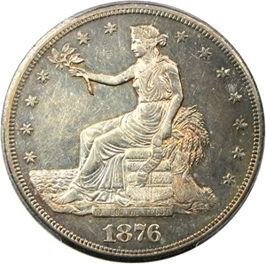 image for: 1876-CC Trade$ PCGS AU53 (Doubled Die Reverse)