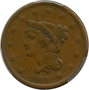 image for: 1840 1c PCGS VF25 (N-5, Large Date)