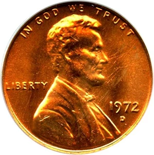 image for: 1972-D 1c PCGS MS66 RD