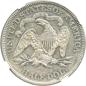 image for: 1872 50c NGC Proof AU Details, Genuine Rim Damage
