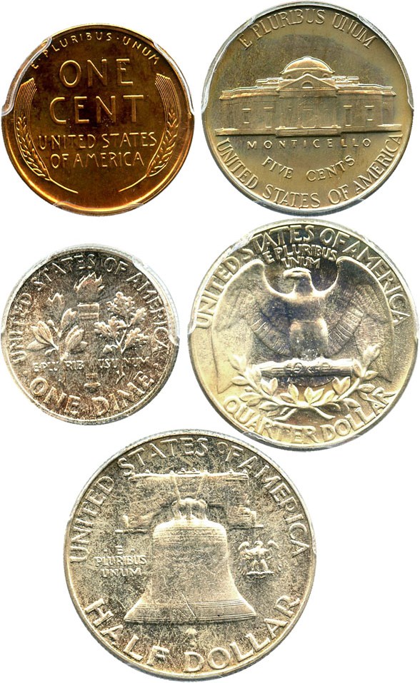 image for: 1950 Proof Set 1c-50c PCGS Proof 65-67 (5 Coins)