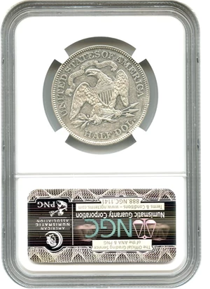 image for: 1872 50c NGC Proof AU Details, Genuine Rim Damage