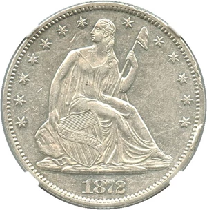 image for: 1872 50c NGC Proof AU Details, Genuine Rim Damage