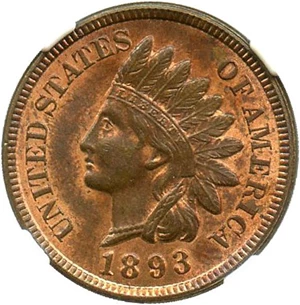 image for: 1893 1c NGC MS63 RB