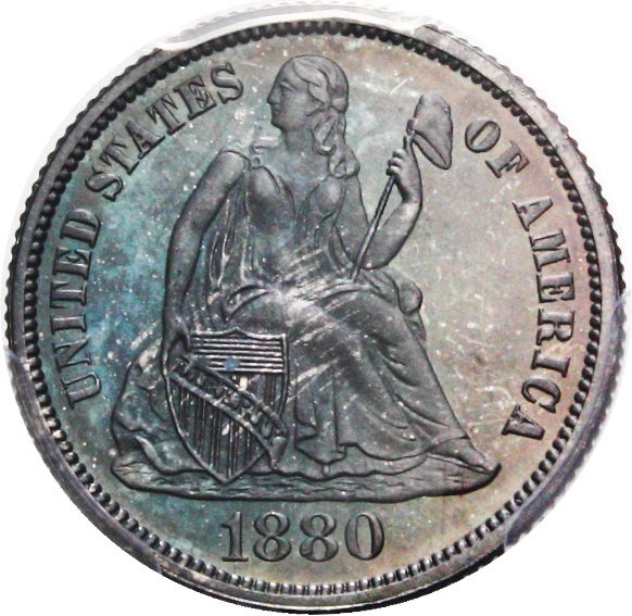 image for: 1880 10c PCGS Proof 66 - Colorful Toning