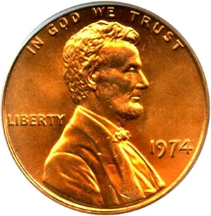 image for: 1974 1c PCGS MS67 RD