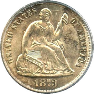 image for: 1873-S H10c PCGS/CAC MS64