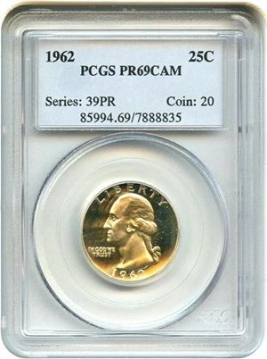 image for: 1962 25c PCGS Proof 69 CAM