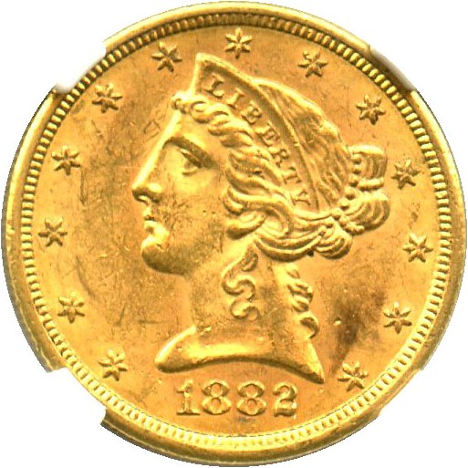 image for: 1882-S $5 NGC MS62 - No Reserve!