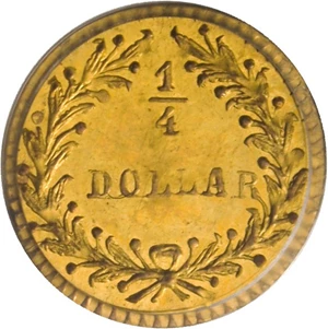 image for: Cal Gold: 1881 25c PCGS MS64 (BG-887) OGH