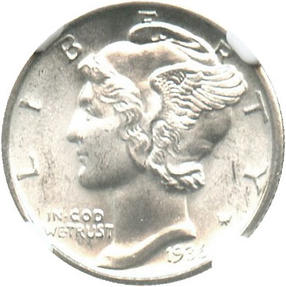 image for: 1936 10c NGC MS65