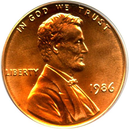 image for: 1986 1c PCGS MS67 RD