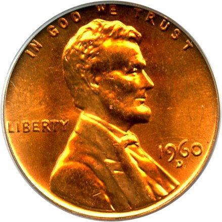 image for: 1960-D 1c PCGS MS66 RD (Large Date)