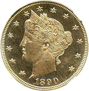 image for: 1890 5c NGC Proof 65 CAM