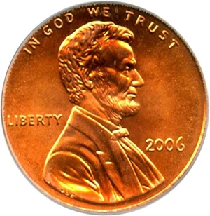 image for: 2006 1c PCGS MS66 RD