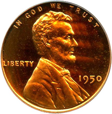 image for: 1950 1c PCGS Proof 65 RD DCAM OGH - Superb Gem Proof