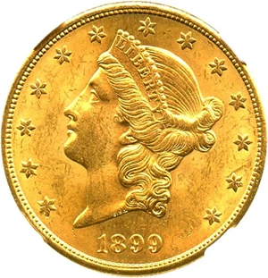 image for: 1899-S $20 NGC MS63