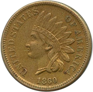 image for: 1860 1c PCGS AU55 (Pointed Bust)