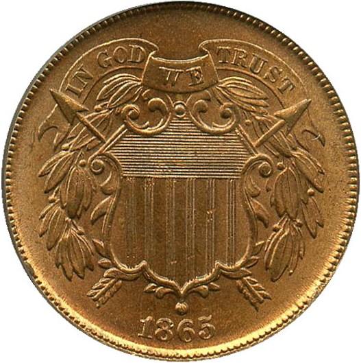 image for: 1865 2c PCGS MS65 RD - No Reserve!