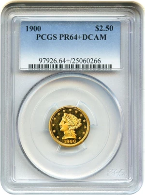 image for: 1900 $2 1/2 PCGS PR64+ DCAM - Gorgeous Proof Gold